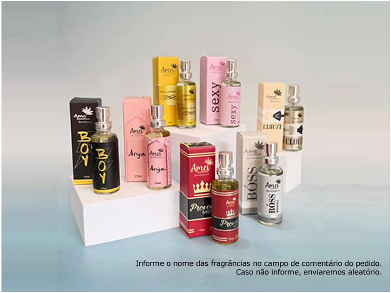 Kit com 7 perfumes de 17ml + site + loja virtual Amei Cosm�ticos