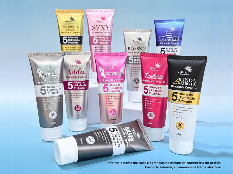Kit com 10 Hidratantes de 100g + site + loja virtual Amei Cosm�ticos